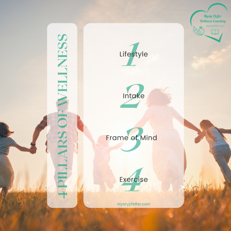 Mysty's Health Coaching approach is addressing lifestyle, intake, frame of mind, and exercise