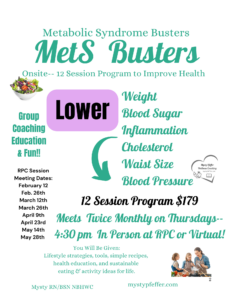 RN led health coaching program to improve metabolic health